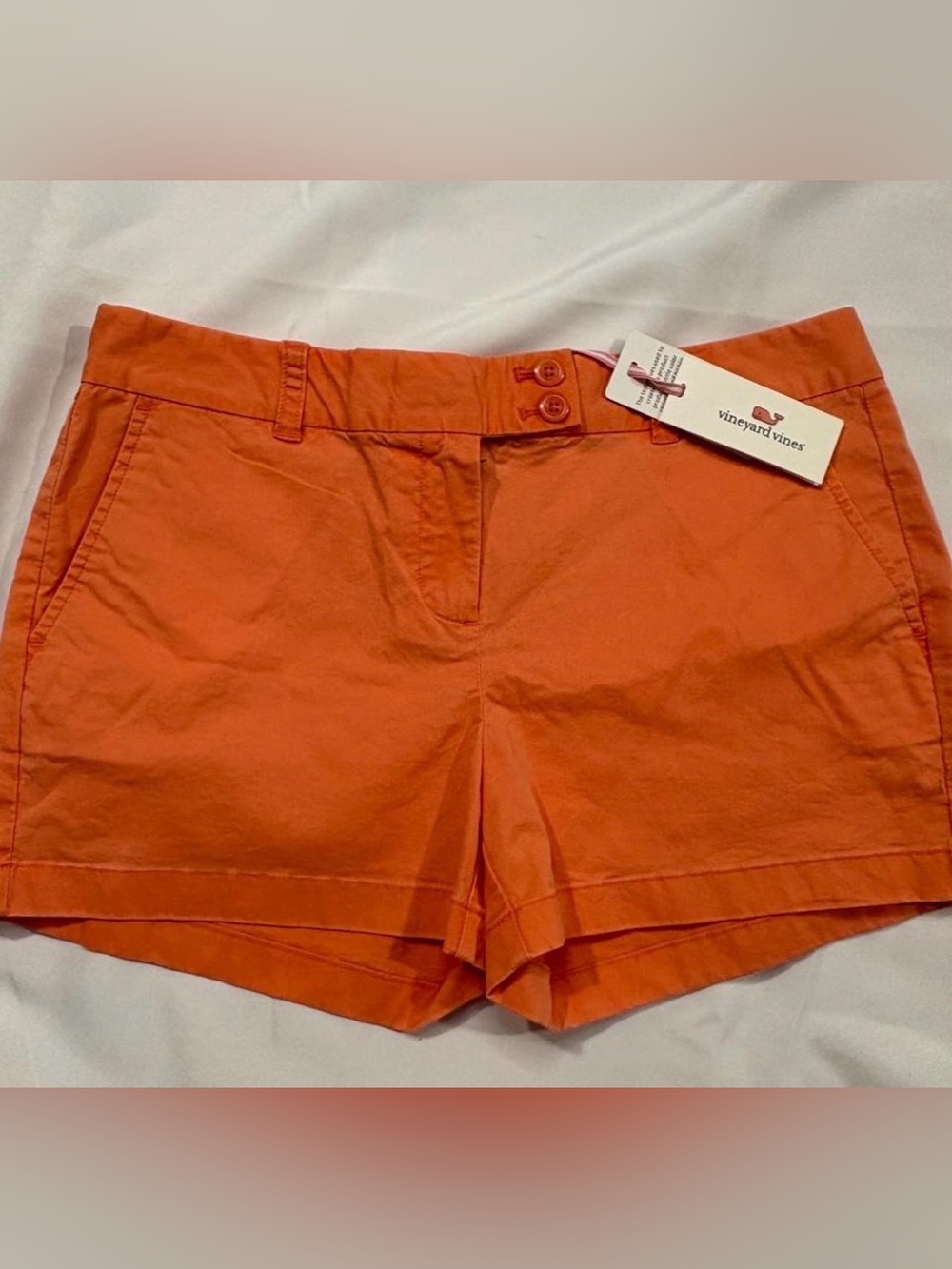 Vineyard Vines Bright Orange Cotton Bermuda Shorts